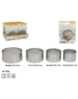 4-osaline serveerimisvormide komplekt 3,5 x 8 x 8 cm, kitchen&go