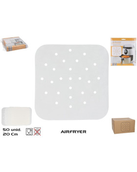 Kandilised paberalused õhufritüürile (50 tk), 20 x 20 cm, kitchen&go