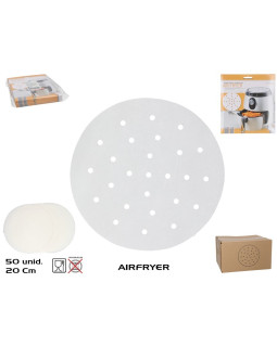 Ümmargused paberalused õhufritüürile (50 tk), 20 x 20 cm, kitchen&go