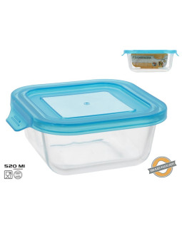 Kvadrātveida stikla pusdienu kārba 520 ml, 5,5 x 15 x 13,7 cm, kitchen&go