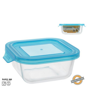 Kvadrātveida stikla pusdienu kārba 520 ml, 5,5 x 15 x 13,7 cm, kitchen&go