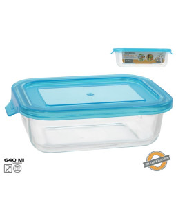 Ristkülikukujuline klaasist lõunakarp 640 ml, 5,5 x 19,5 x 13 cm, kitchen&go