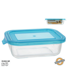 Ristkülikukujuline klaasist lõunakarp 1040 ml, 6 x 22 x 15,5 cm, kitchen&go