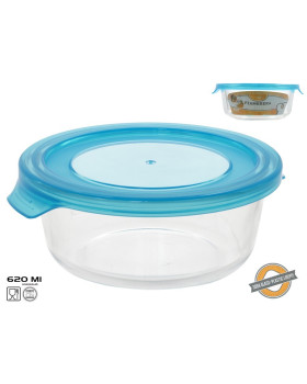 Ümmargune klaasist lõunakarp 620 ml, 6 x 17 x 15,5 cm, kitchen&go