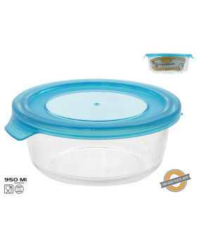 Ümmargune klaasist lõunakarp 950 ml, 7 x 19,2 x 17,6 cm, kitchen&go Ümmargune klaasist lõunakarp 950 ml, 7 x 19,2 x 17,6 cm, kitchen&go