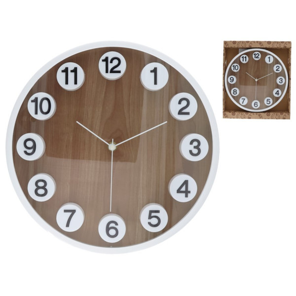 Must puidust seinakell 3d numbritega, 30 x 30 x 4,5 cm, decorlife Must puidust seinakell 3d numbritega, 30 x 30 x 4,5 cm, decorlife