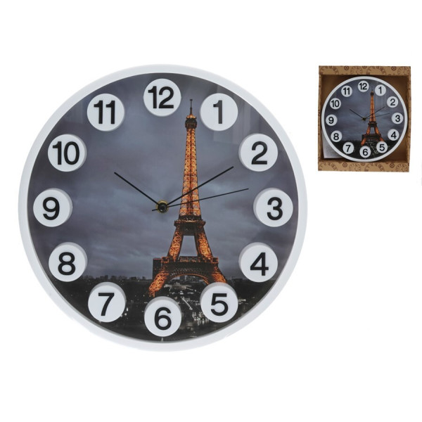 Seinakell “eiffel” 3d numbritega, 30 x 30 x 4,5 cm, decorlife
