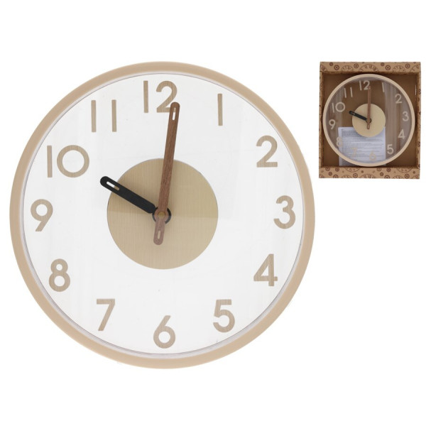 Puiduefektiga seinakell, 30 x 30 x 4,5 cm, decorlife Puiduefektiga seinakell, 30 x 30 x 4,5 cm, decorlife