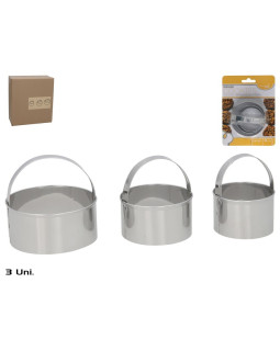 Küpsisevormid, 3 tk, 5–6–7,5 cm, teras, kitchen&go