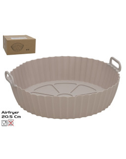 Ümmargune silikoonist ahjuvorm õhufritüürile, hall, 6,5 x 20,5 x 20,5 cm, kitchen&go