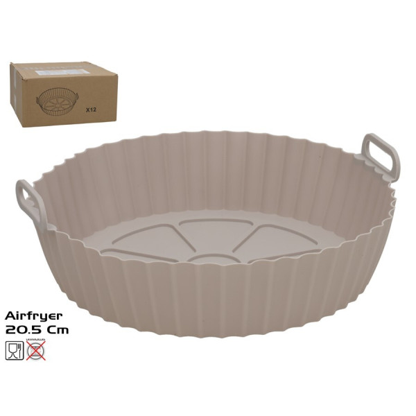 Ümmargune silikoonist ahjuvorm õhufritüürile, hall, 6,5 x 20,5 x 20,5 cm, kitchen&go