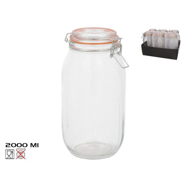Õhukindel purk 2000 ml, 25 x 12 x 12 cm, kitchen&go