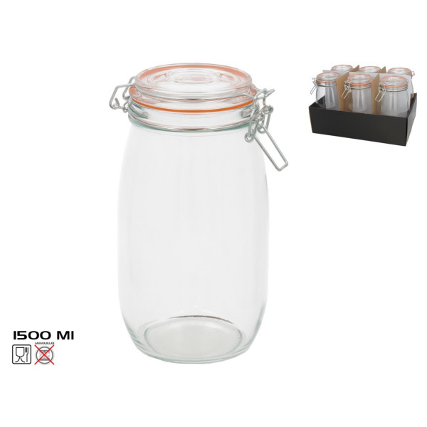 Õhukindel purk 1500 ml, 22 x 12 x 14,5 cm, kitchen&go