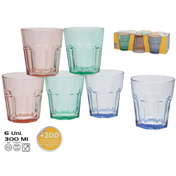 Klaasid (6 tk) 300 ml, 9 x 8,7 x 8,7 cm, kitchen&go