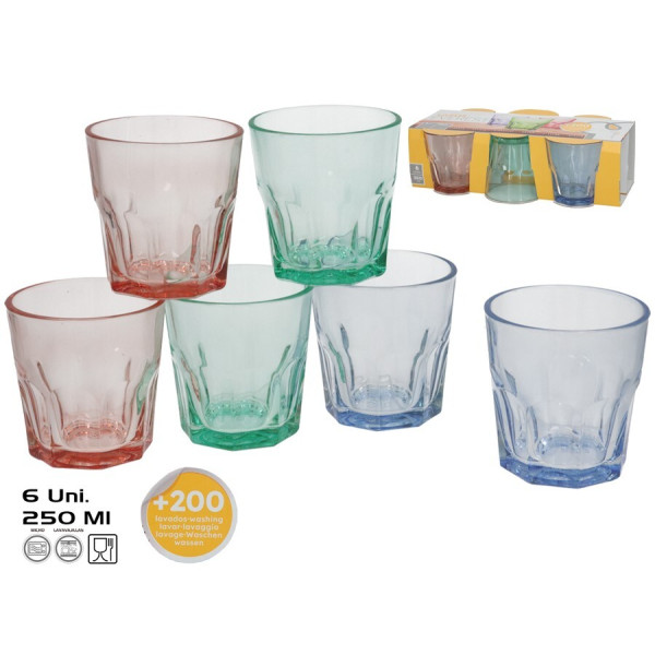 Klaasid (6 tk) 250 ml, 8,5 x 8,3 x 8,3 cm, kitchen&go