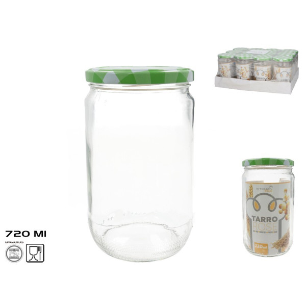 Klaaspurk 720 ml, 8,5x8,5x15 cm, kitchen&go