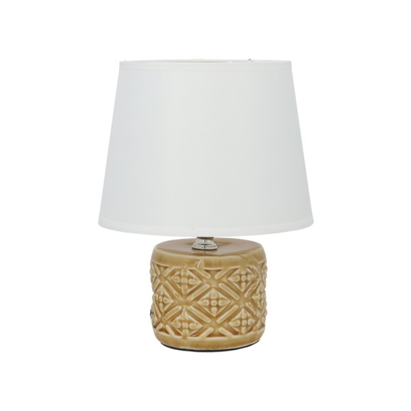 Kreemikas keraamiline laualamp, 18.00 × 18.00 × 23.00 cm, decorlife