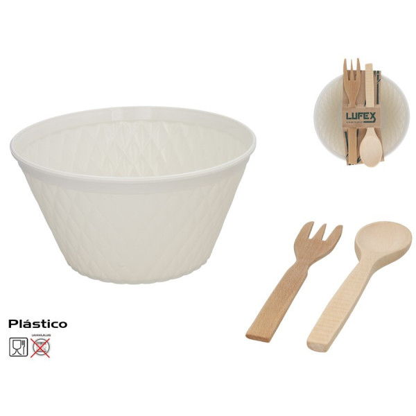 Salatikauss 4 l tarvikutega, 25,5x25,5x13 cm, lufex