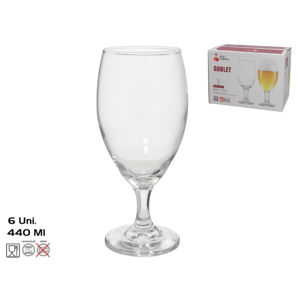 Õlleklaasid (6 tk) 440 ml, 18 x 7,5 x 7,5 cm, red cherry