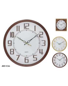 Puiduefektiga seinakell 40 cm, 2 varianti, 40 x 40 x 3 cm, decorlife Puiduefektiga seinakell 40 cm, 2 varianti, 40 x 40 x 3 cm, decorlife