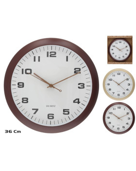 Puiduefektiga seinakell 36 cm, 2 varianti, 36 x 36 x 4,5 cm, decorlife
