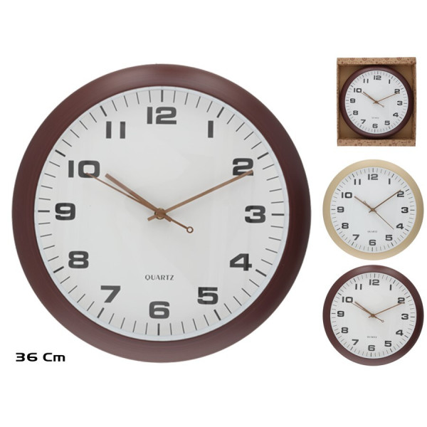 Puiduefektiga seinakell 36 cm, 2 varianti, 36 x 36 x 4,5 cm, decorlife Puiduefektiga seinakell 36 cm, 2 varianti, 36 x 36 x 4,5 cm, decorlife