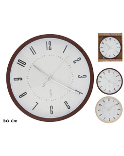 Puiduefektiga seinakell 30 cm, 2 varianti, 30 x 30 x 4,5 cm, decorlife