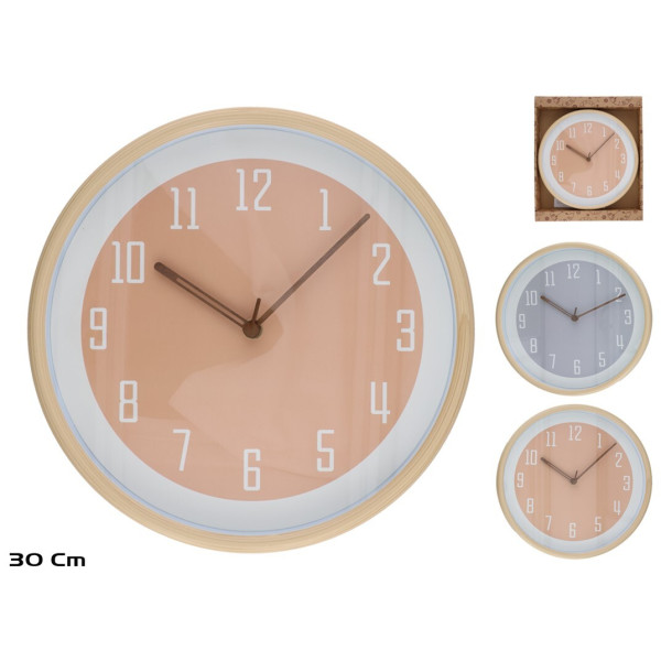 Puiduefektiga seinakell 30 cm, 2 varianti, 30 x 30 x 4,5 cm, decorlife Puiduefektiga seinakell 30 cm, 2 varianti, 30 x 30 x 4,5 cm, decorlife