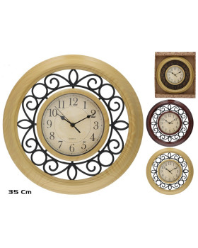 Puiduefektiga seinakell 35 cm, 2 varianti, 35 x 35 x 5 cm, decorlife