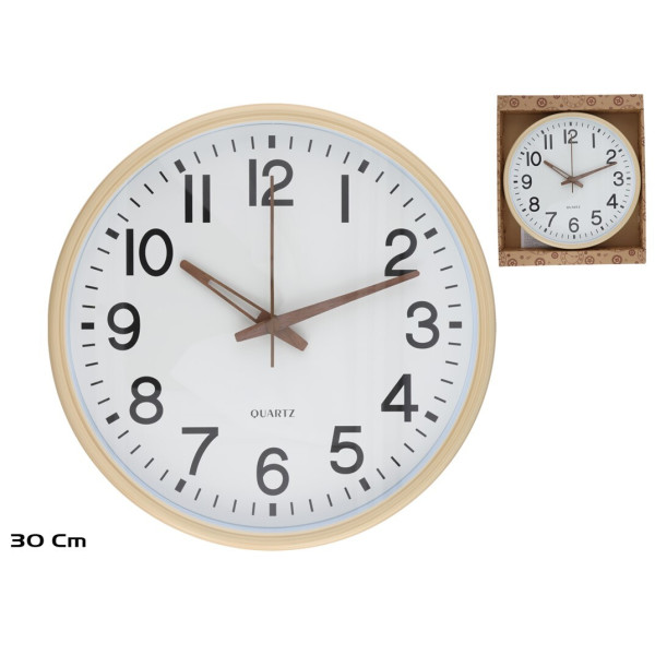 Puiduefektiga seinakell 30 cm, 30 x 30 x 4,5 cm, decorlife