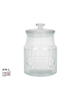 Vintage klaaspurk, 2.5 l, 15.50 x 15.50 x 23.00, kitchen&go