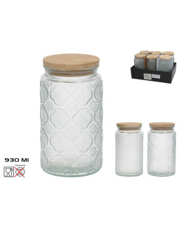 Klaaspurk bambuskaanega, 930 ml, 10.00 x 10.00 x 18.00, kitchen&go