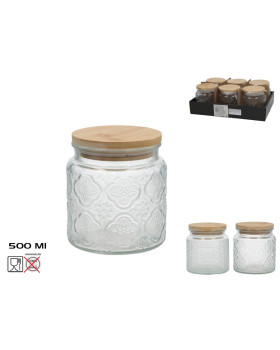 Klaaspurk bambuskaanega, 500 ml, 10.00 x 10.00 x 11.00, kitchen&go