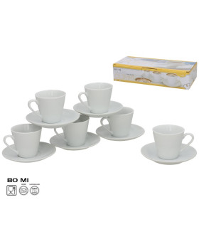 6 tassi ja alustassi komplekt, 6,5 x 11 x 11 cm, kitchen&go