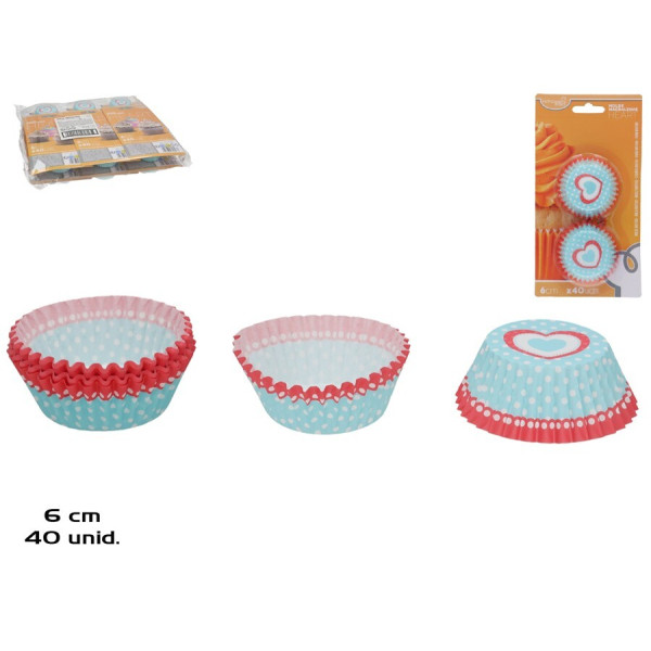 Muffinivormid (40 tk), 2,5 x 6 x 6 cm, kitchen&go