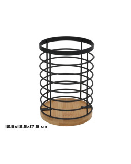 Söögiriistade hoidik, 12,5 x 12,5 x 17,5 cm, must, decorlife