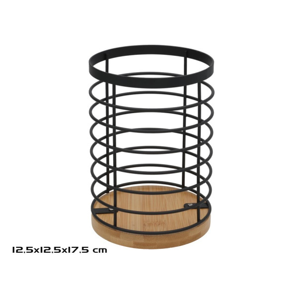 Söögiriistade hoidik, 12,5 x 12,5 x 17,5 cm, must, decorlife