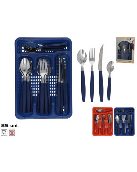 25-osaline söögiriistade komplekt, 2 varianti, 3,5 x 29 x 20 cm, kitchen&go