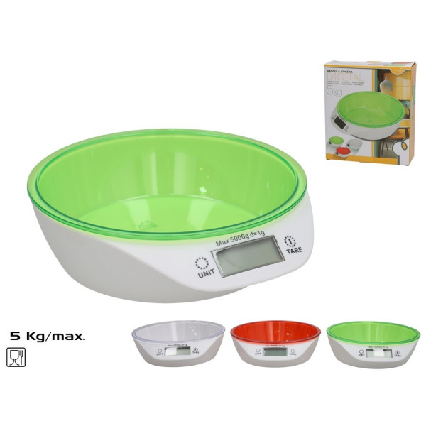 Digitaalne köögikaal 5 kg, 18,5 x 20,5 x 6 cm, 3 varianti, kitchen&go