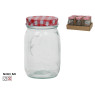 Klaaspurk ruudulise kaanega 500 ml punane, 7,5x7,5x13 cm, kitchen&go