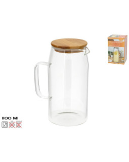 Klaaskann bambuskaanega, 1.1 l, 10.00 x 16.00 x 19.00, kitchen&go