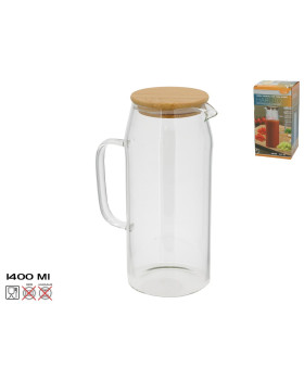 Klaaskann bambuskaanega, 1.4 l, 10.00 x 15.00 x 22.00, kitchen&go