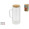 Klaaskann bambuskaanega, 1.4 l, 10.00 x 15.00 x 22.00, kitchen&go