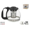 Klaasist teekann metallist sõelaga 1,2 l, 18,5 x 13 x 13,5 cm, kitchen&go