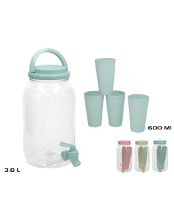 Läbipaistev joogidosaator 3,7 l, 26 x 18 x 15 cm, summer enjoy