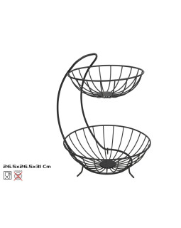 Kahekorruseline puuviljakauss 26,5 x 26,5 x 31 cm, kitchen&go