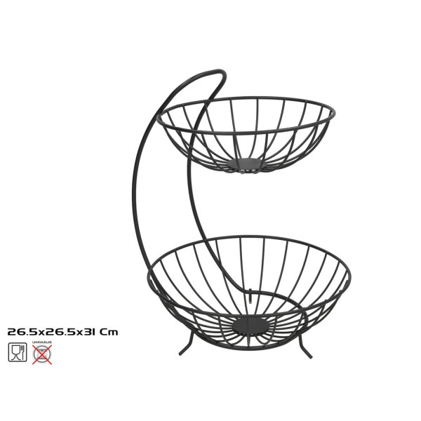 Kahekorruseline puuviljakauss 26,5 x 26,5 x 31 cm, kitchen&go