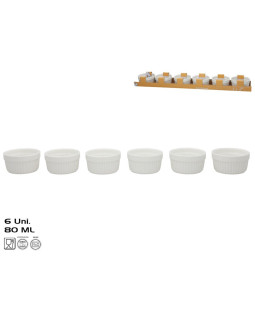 Küpsetusvormid x6 80 ml 7x7x4 cm valged, kitchen&go