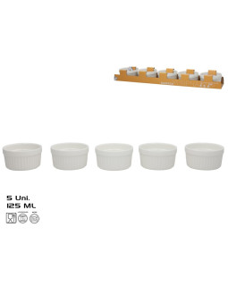 Küpsetusvormid x5 125 ml 8x8x4,2 cm valged, kitchen&go