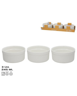 Küpsetusvormid x3 245 ml 10x10x5 cm valged, kitchen&go